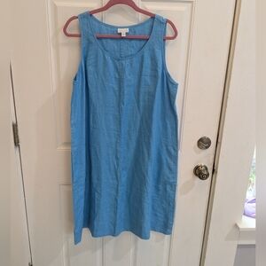 J. Jill Love Linen Blue Dress